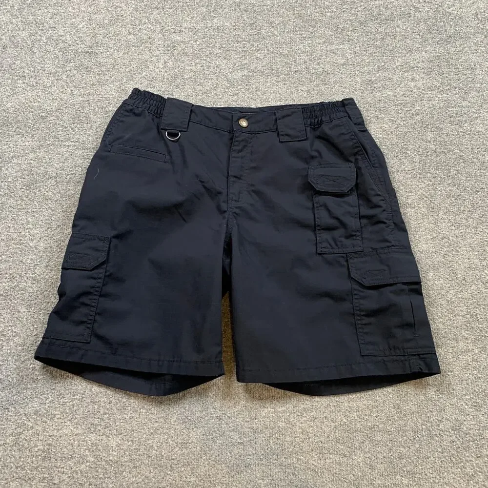 5.11 Tactical Shorts Womens 10 Navy Pro Ripstop Cargo Pockets Elastic Waist Work
